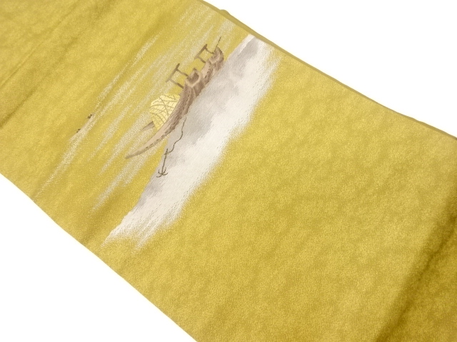 JAPANESE KIMONO / VINTAGE NAGOYA OBI / WOVEN BOAT